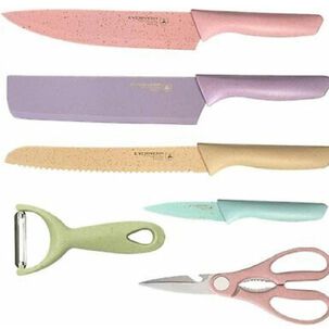 Cuchillos Cocina 6 Piezas, Color Pastel Evcriverh Kitchen